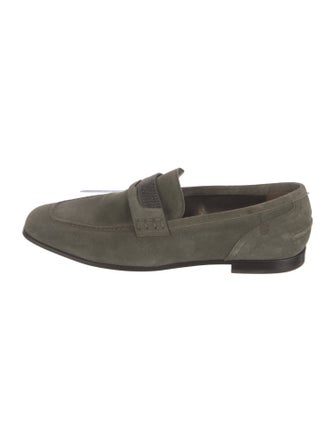 Brunello Cucinelli Monili Suede Loafers