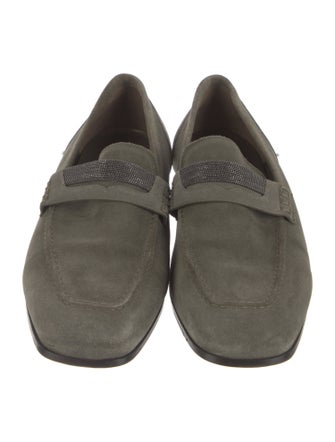 Brunello Cucinelli Monili Suede Loafers