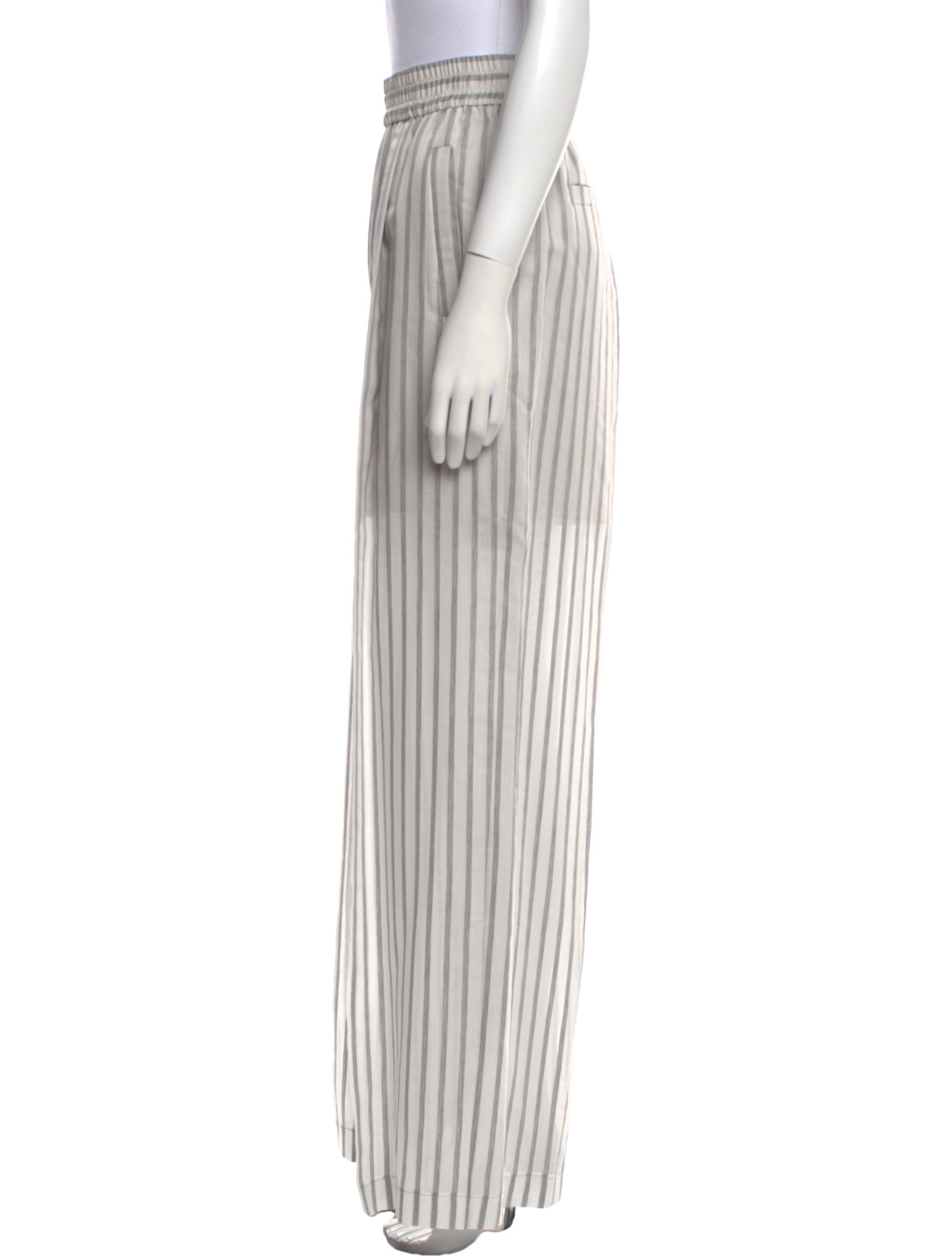 Brunello Cucinelli Striped Wide Leg Pants w/ Tags