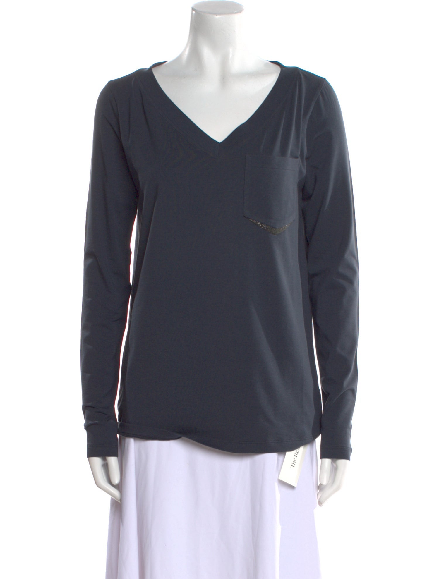 Brunello Cucinelli V-Neck Long Sleeve Top w/ Tags