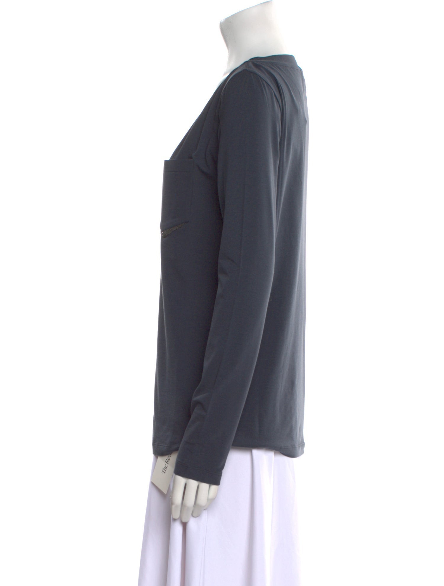Brunello Cucinelli V-Neck Long Sleeve Top w/ Tags