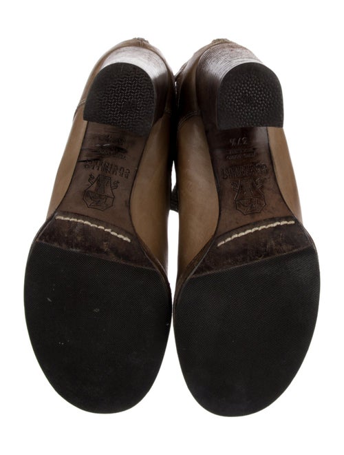 Brunello Cucinelli Leather Colorblock Pattern Combat Boots