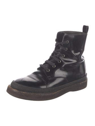 Brunello Cucinelli Monili Patent Leather Combat Boots