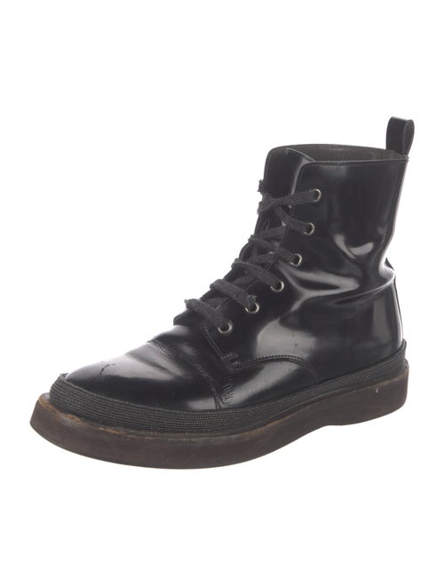 Brunello Cucinelli Monili Patent Leather Combat Boots