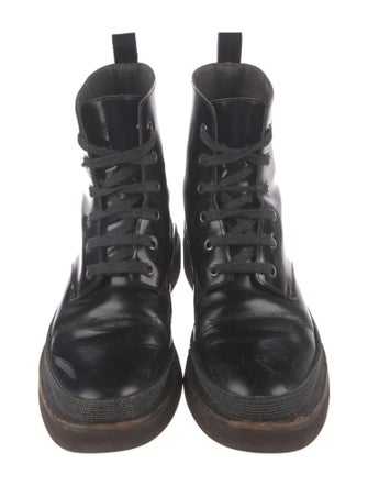 Brunello Cucinelli Monili Patent Leather Combat Boots
