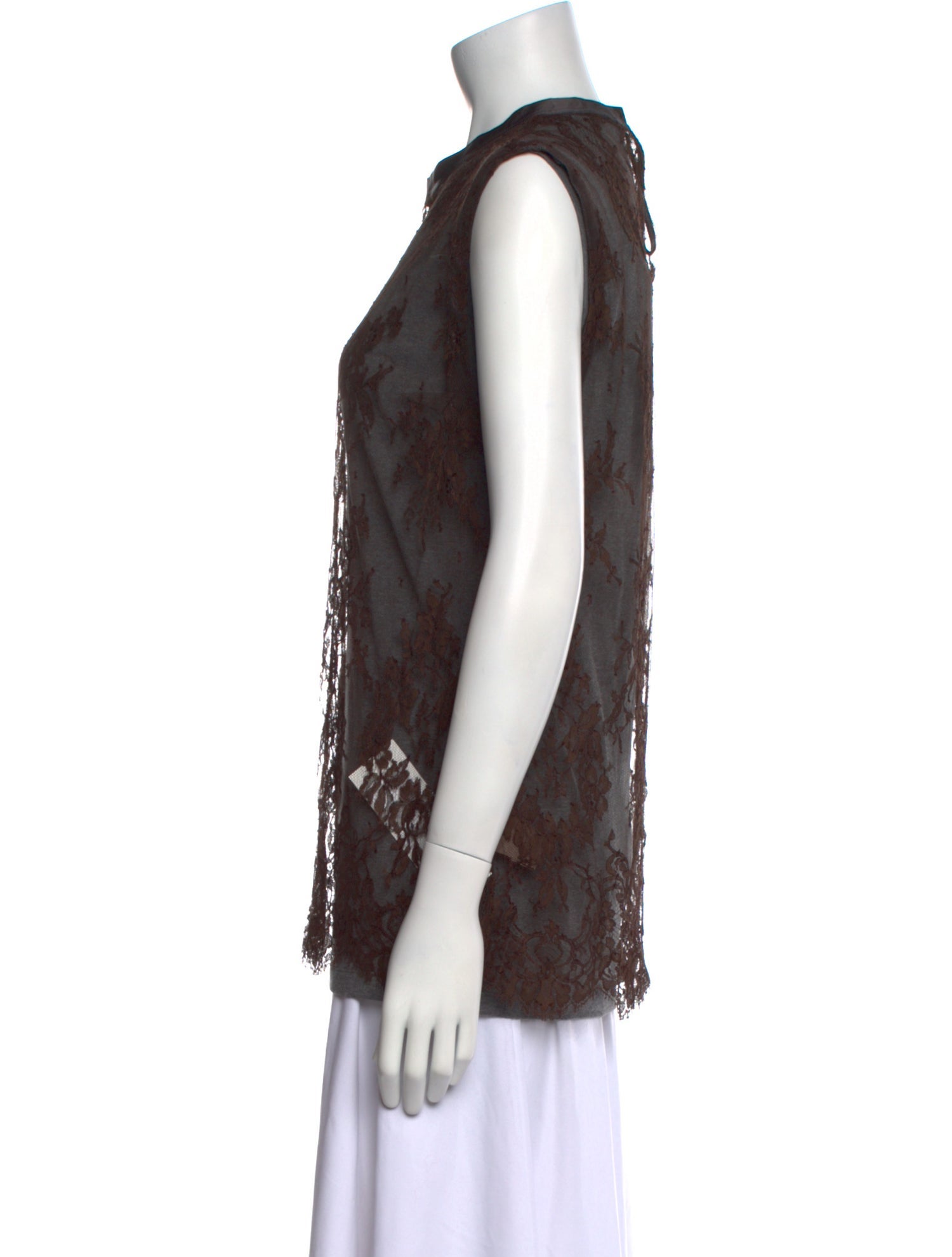 Brunello Cucinelli Lace Pattern Crew Neck Top w/ Tags