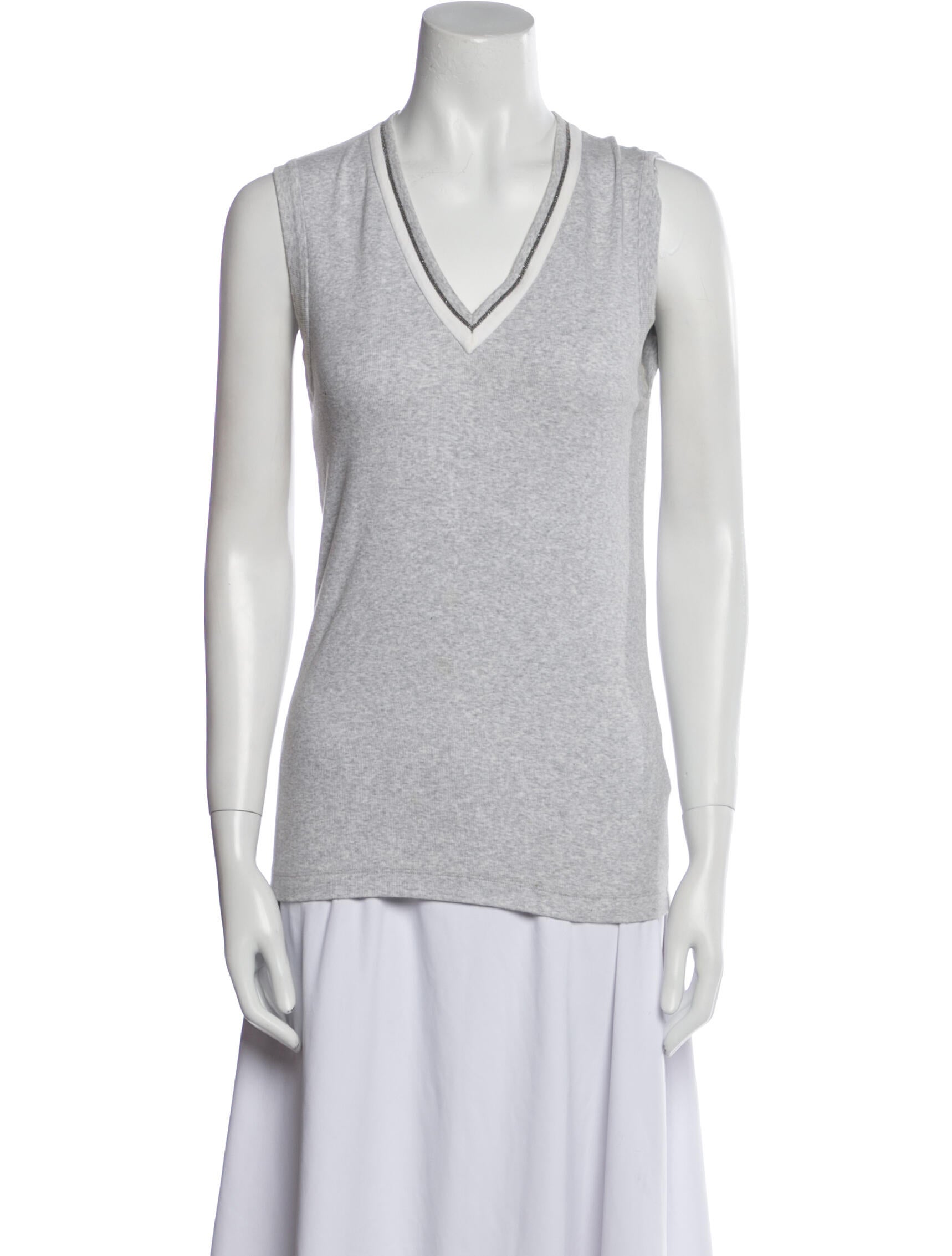 Brunello Cucinelli V-Neck Sleeveless Top