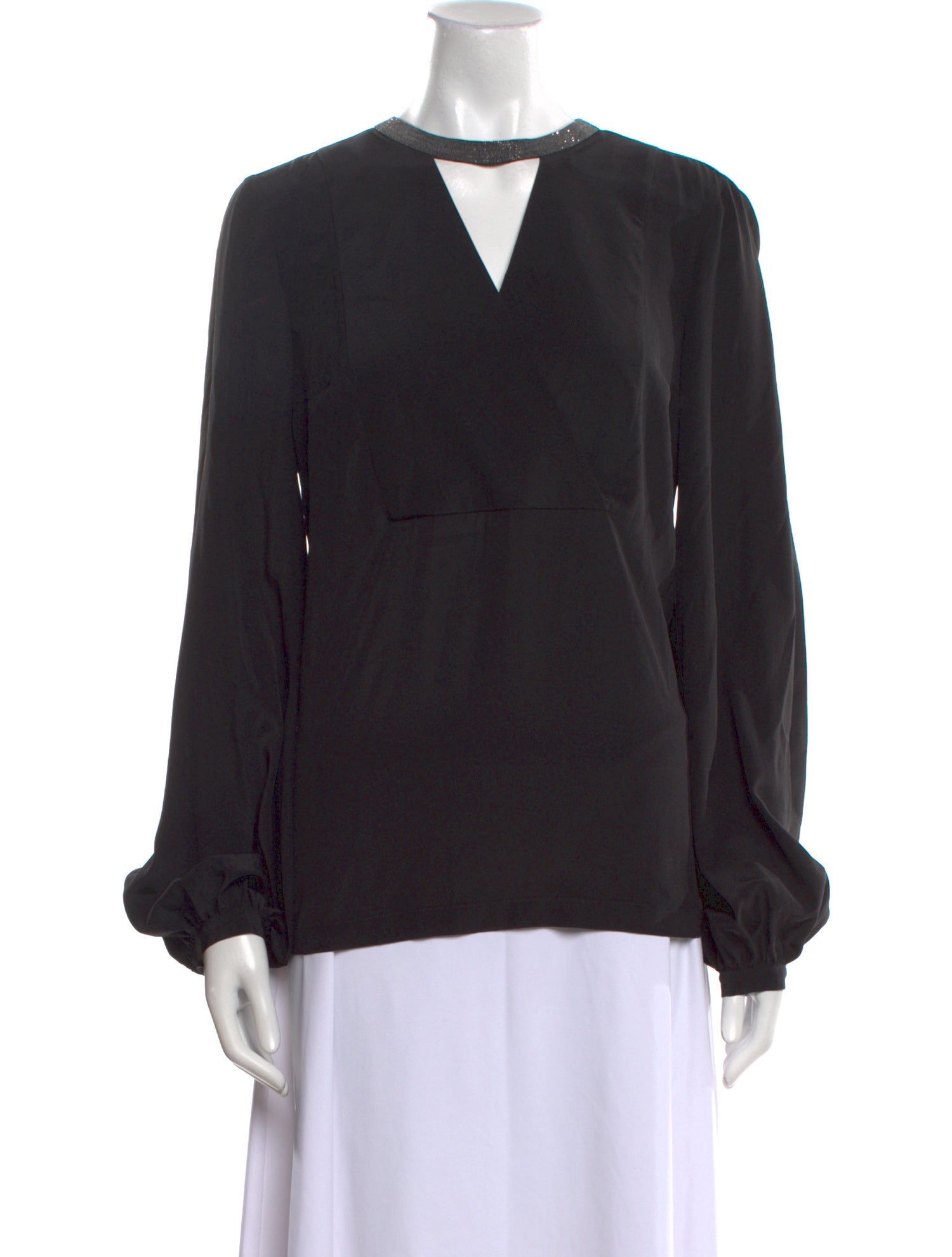 Brunello Cucinelli Silk V-Neck Blouse