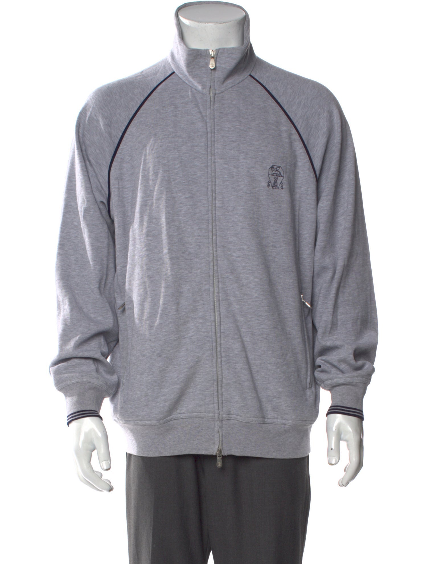 Brunello Cucinelli Graphic Print Mock Neck Sweatshirt w/ Tags