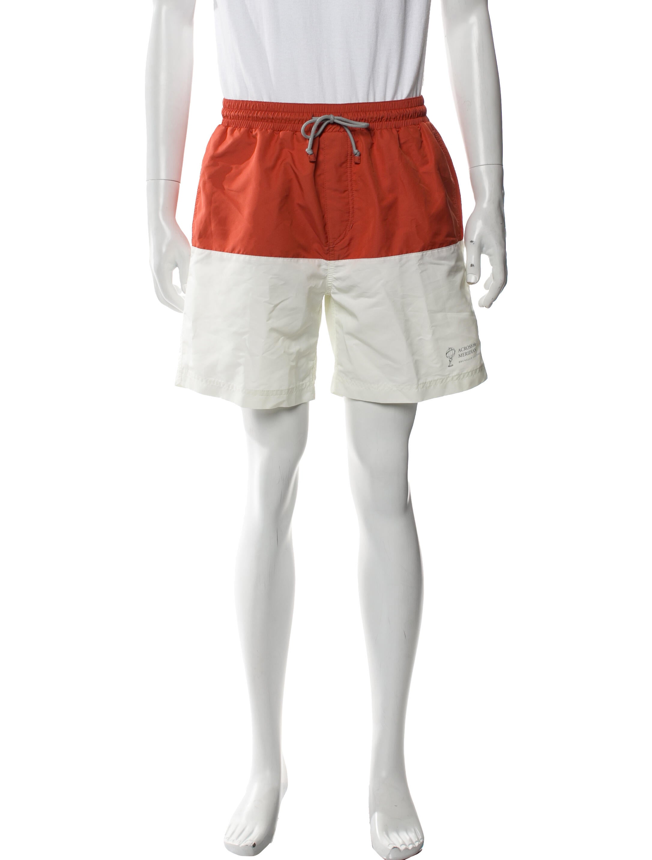Brunello Cucinelli Colorblock Pattern Swim Trunks w/ Tags