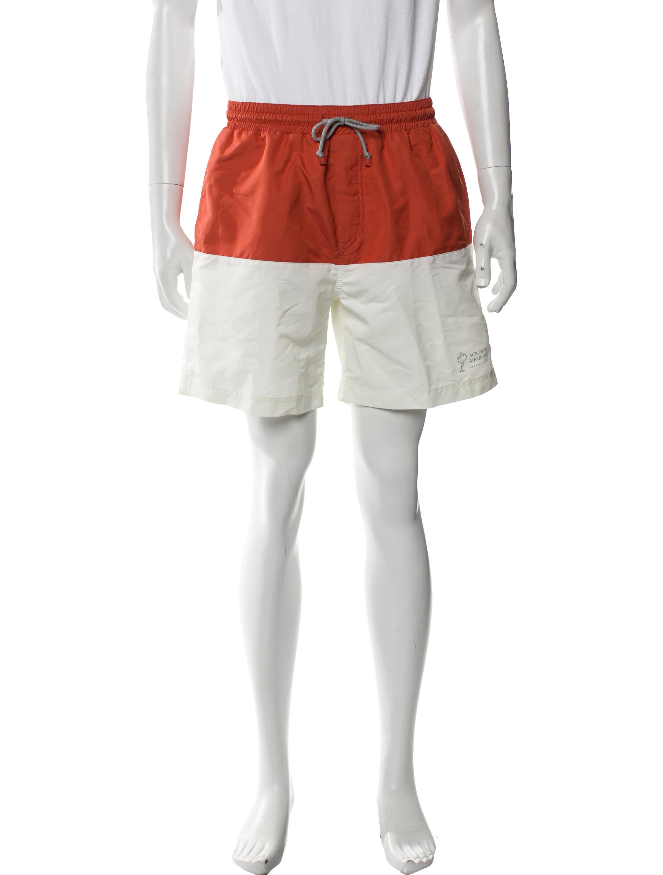 Brunello Cucinelli Colorblock Pattern Swim Trunks w/ Tags
