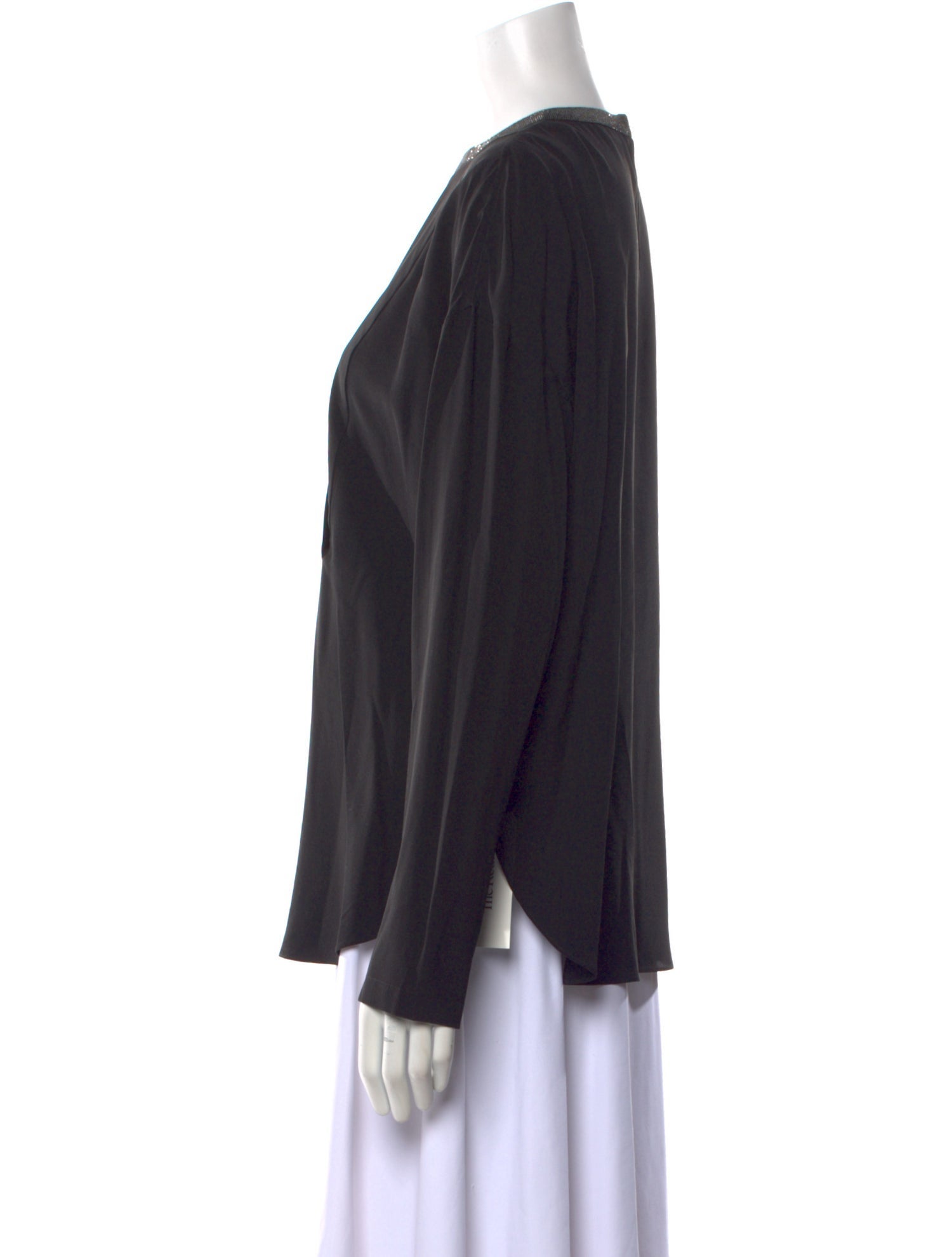 Brunello Cucinelli Silk Crew Neck Blouse w/ Tags