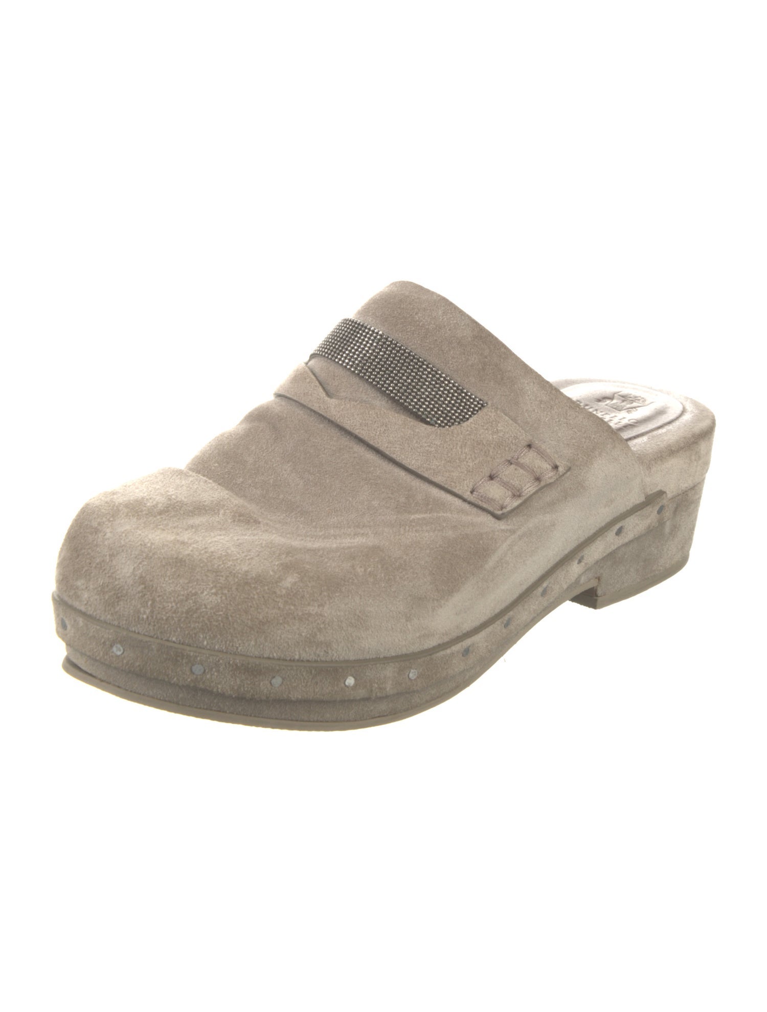 Brunello Cucinelli Monili Suede Mules