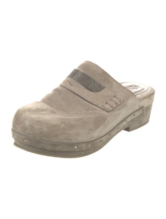 Brunello Cucinelli Monili Suede Mules