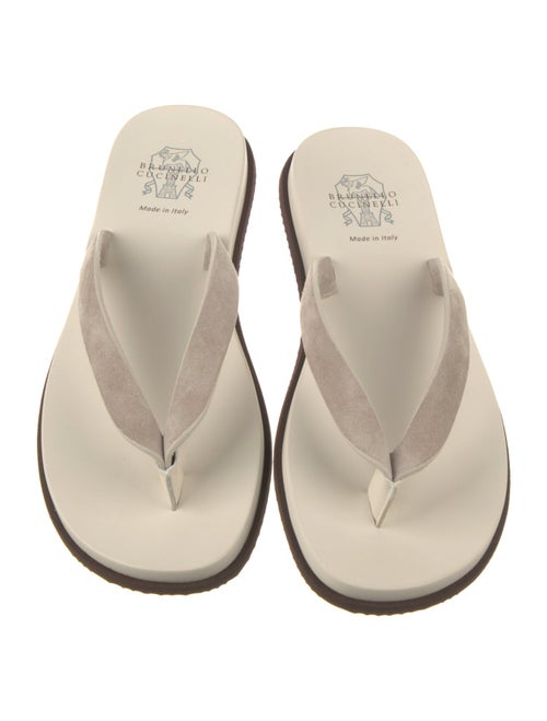 Brunello Cucinelli Suede Flip Flops