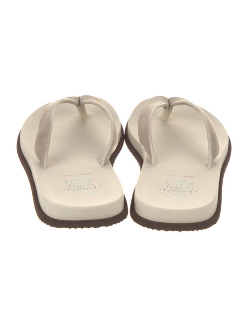 Brunello Cucinelli Suede Flip Flops