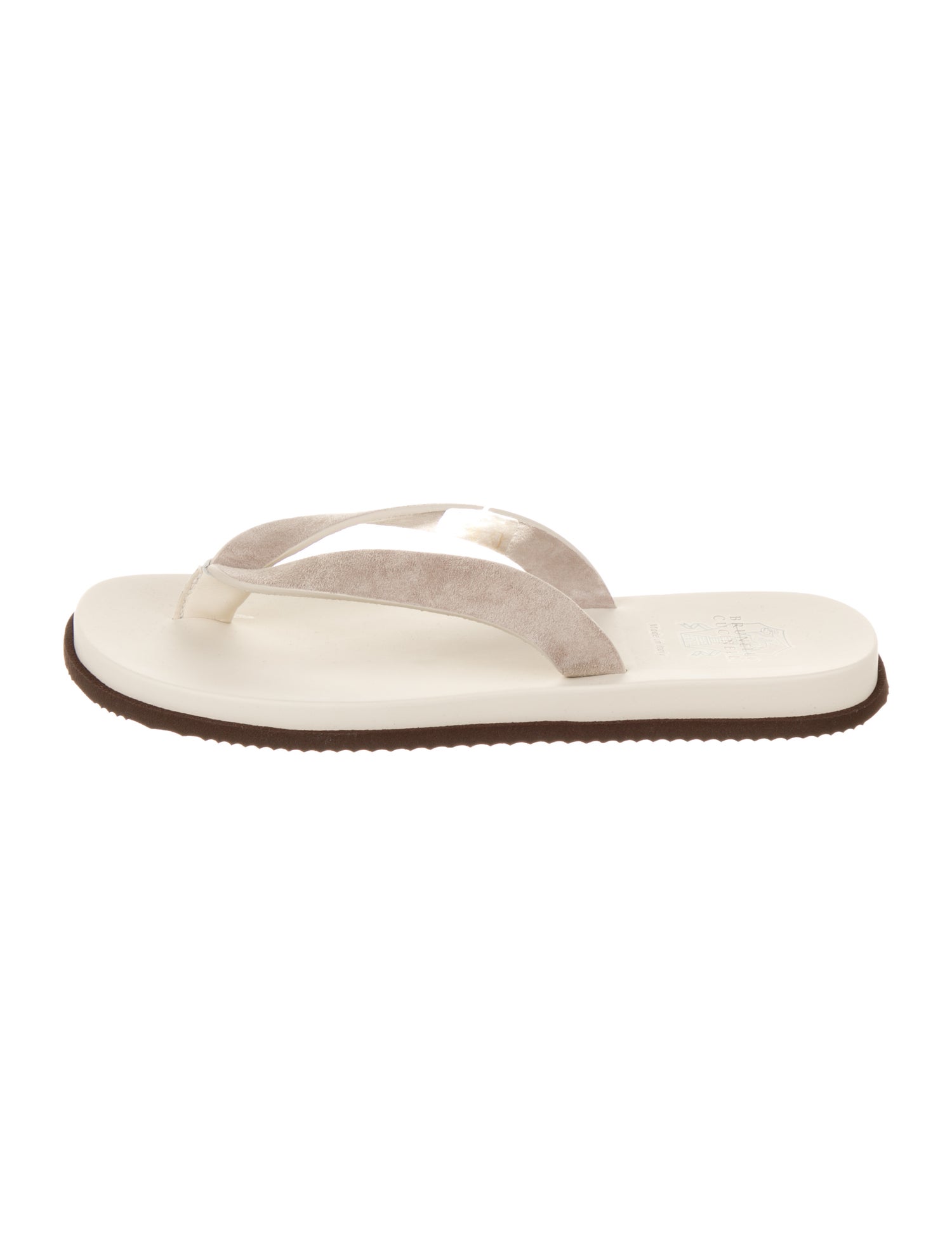 Brunello Cucinelli Suede Flip Flops