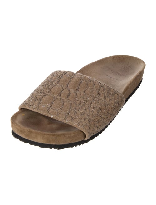 Brunello Cucinelli Monili Suede Slides