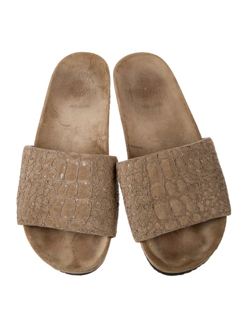 Brunello Cucinelli Monili Suede Slides