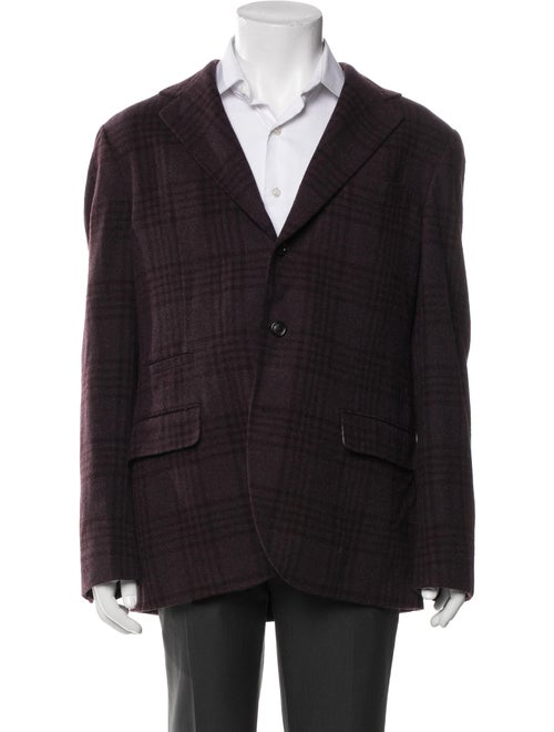 Brunello Cucinelli Wool Plaid Print Coat