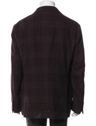 Brunello Cucinelli Wool Plaid Print Coat