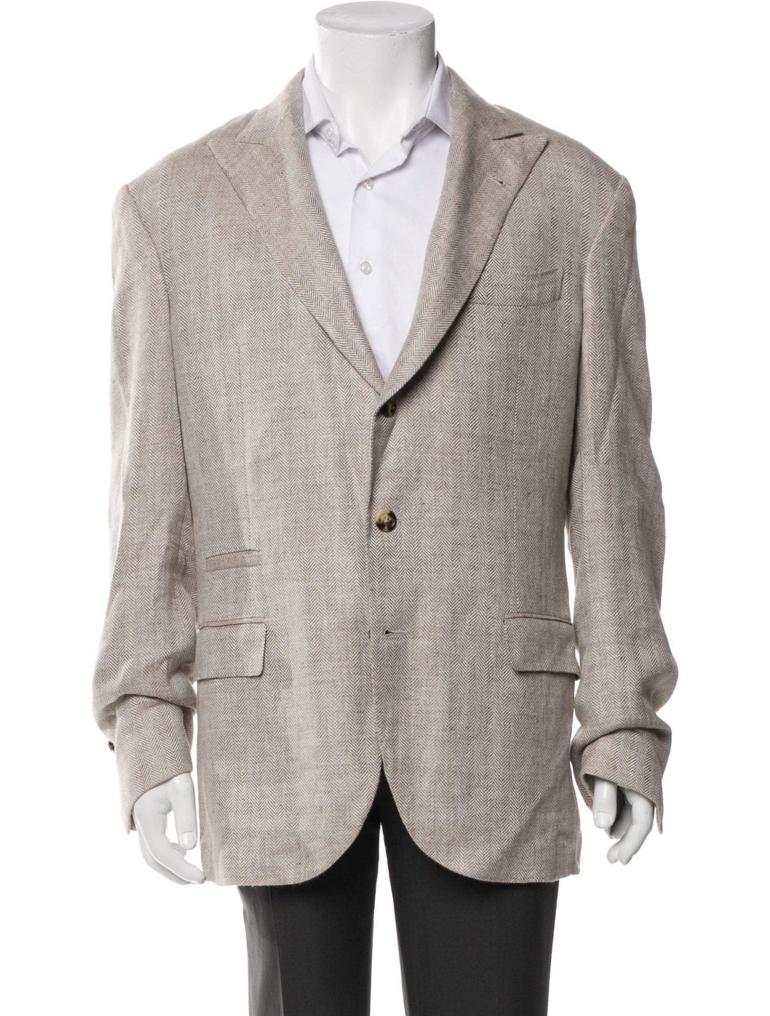 Brunello Cucinelli Linen Plaid Print Jacket