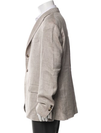 Brunello Cucinelli Linen Plaid Print Jacket