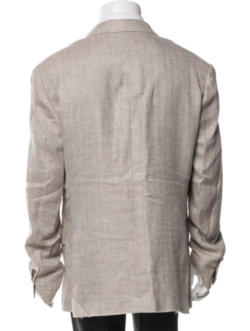 Brunello Cucinelli Linen Plaid Print Jacket
