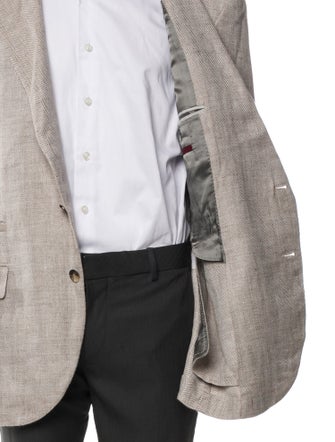 Brunello Cucinelli Linen Plaid Print Jacket