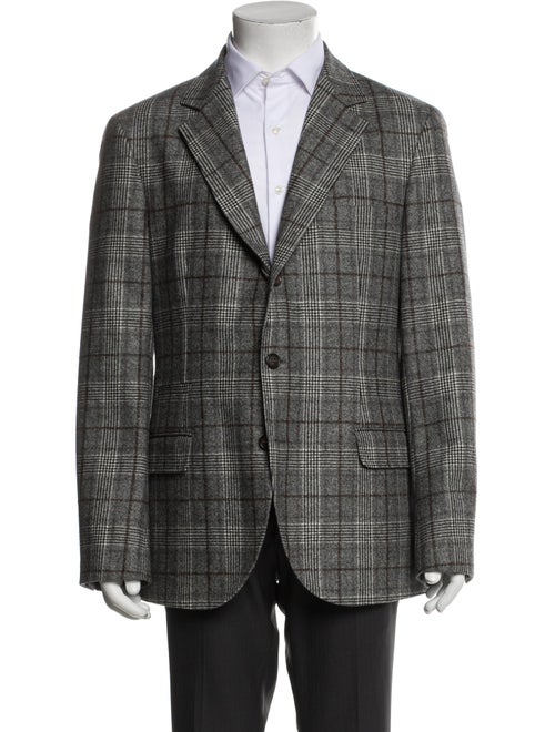 Brunello Cucinelli Wool Plaid Print Jacket