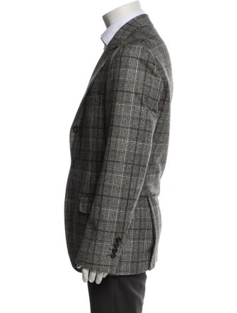 Brunello Cucinelli Wool Plaid Print Jacket