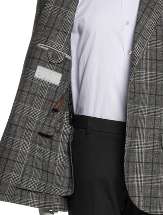 Brunello Cucinelli Wool Plaid Print Jacket
