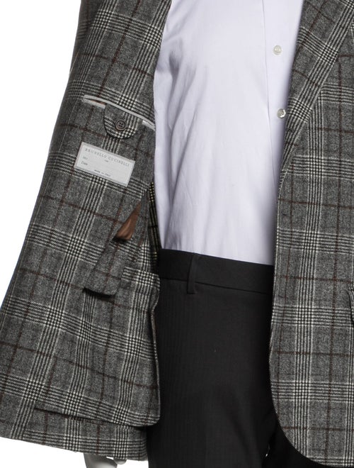 Brunello Cucinelli Wool Plaid Print Jacket