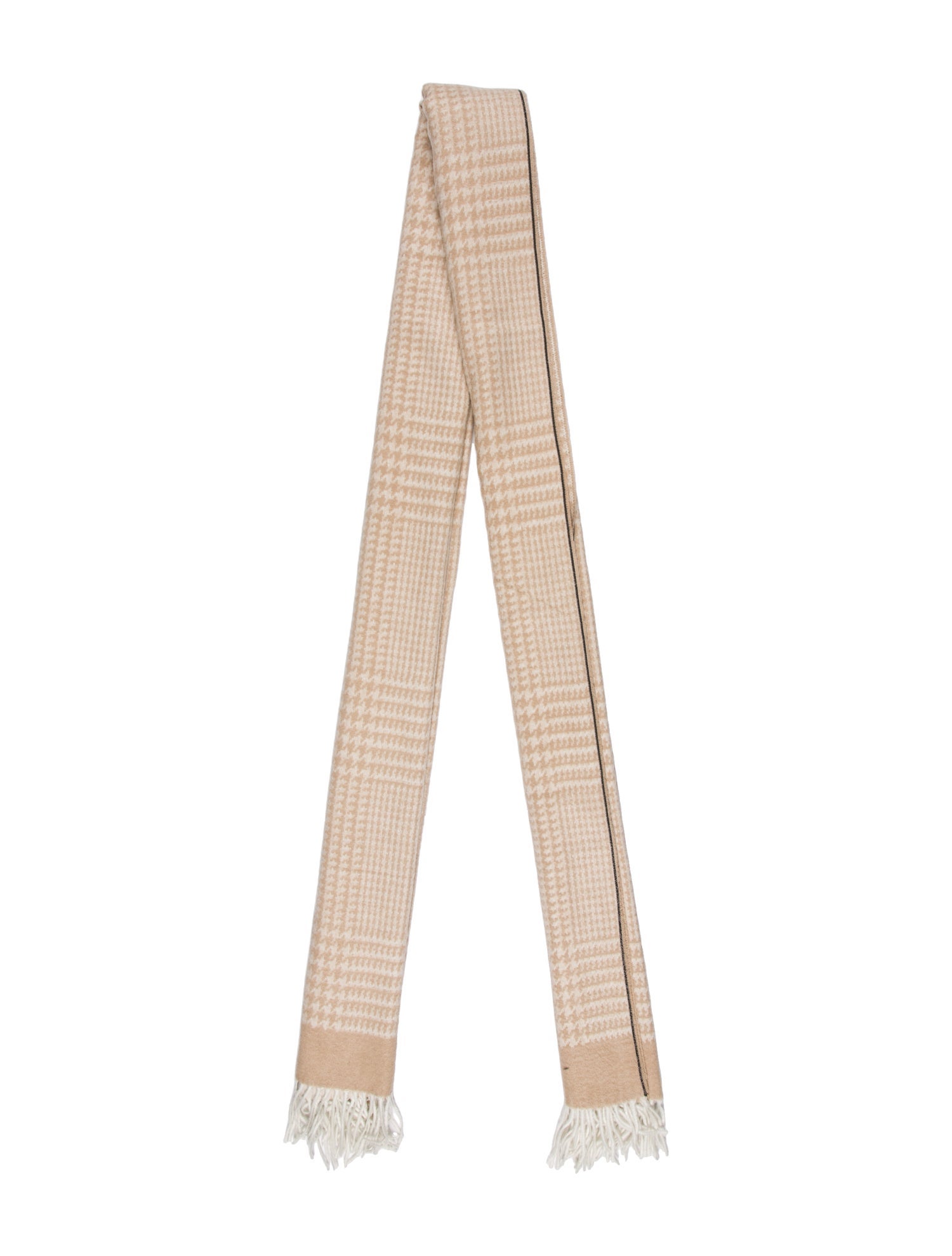 Brunello Cucinelli Silk Houndstooth Print Scarf