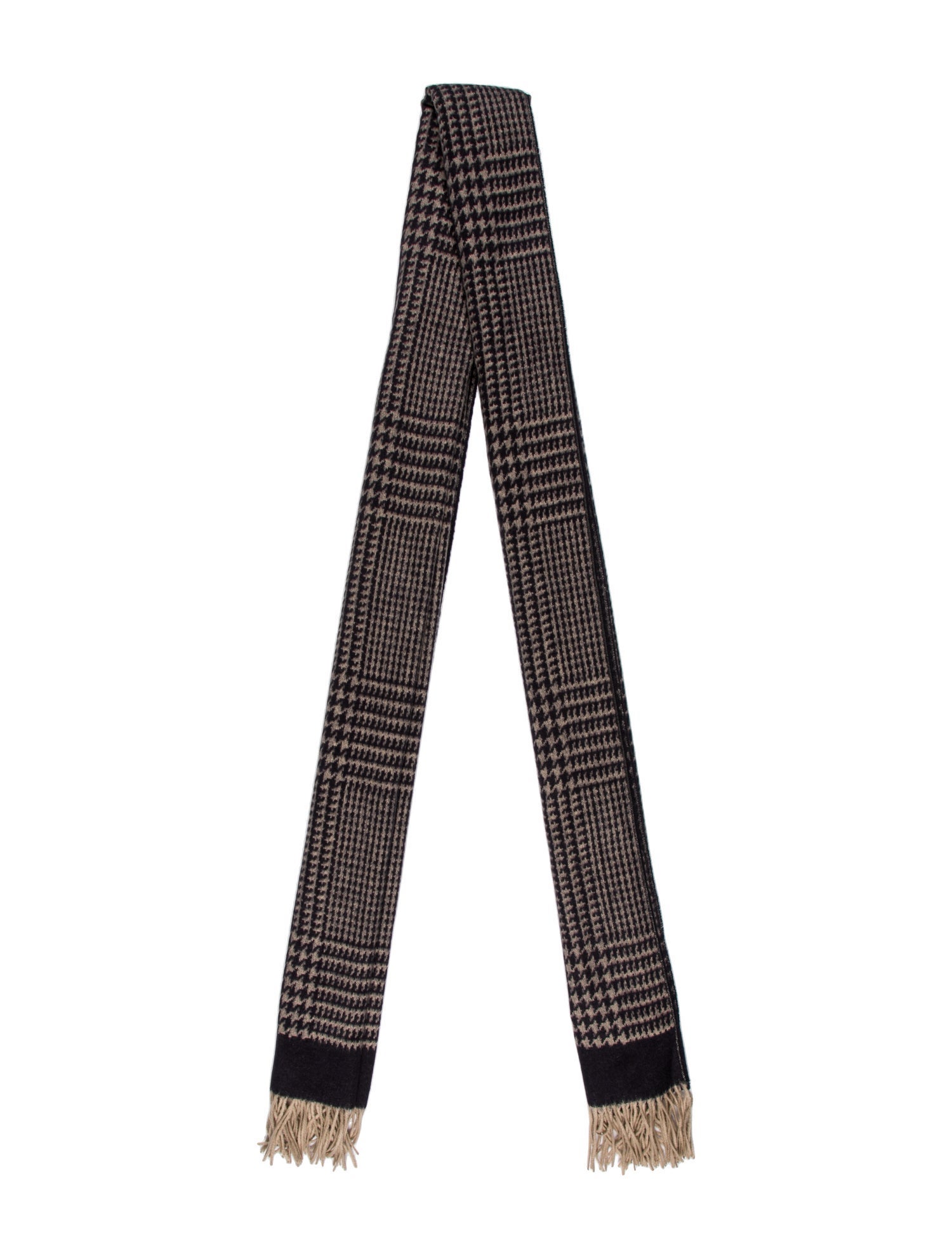 Brunello Cucinelli Cashmere Houndstooth Print Scarf