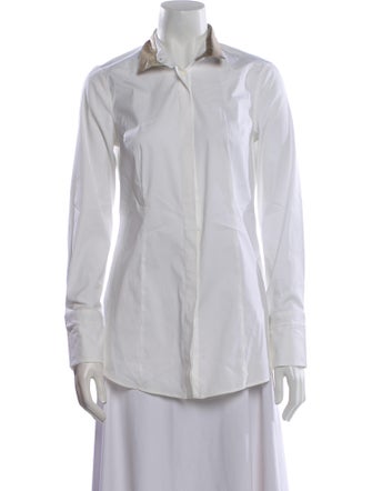 Brunello Cucinelli Long Sleeve Button-Up Top