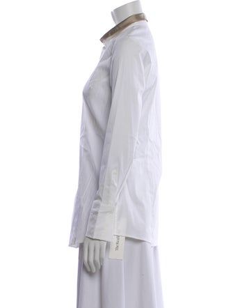 Brunello Cucinelli Long Sleeve Button-Up Top