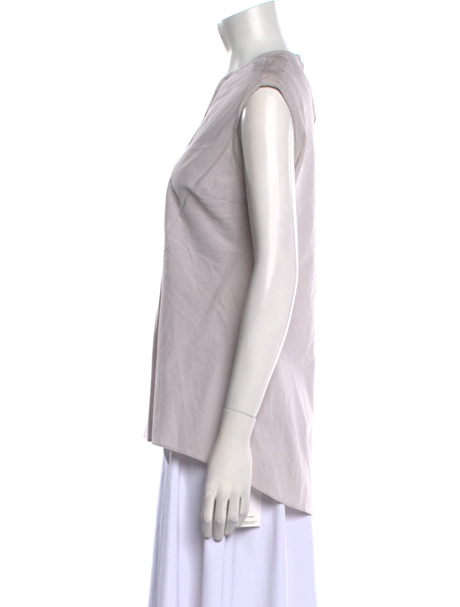 Brunello Cucinelli Crew Neck Sleeveless Blouse