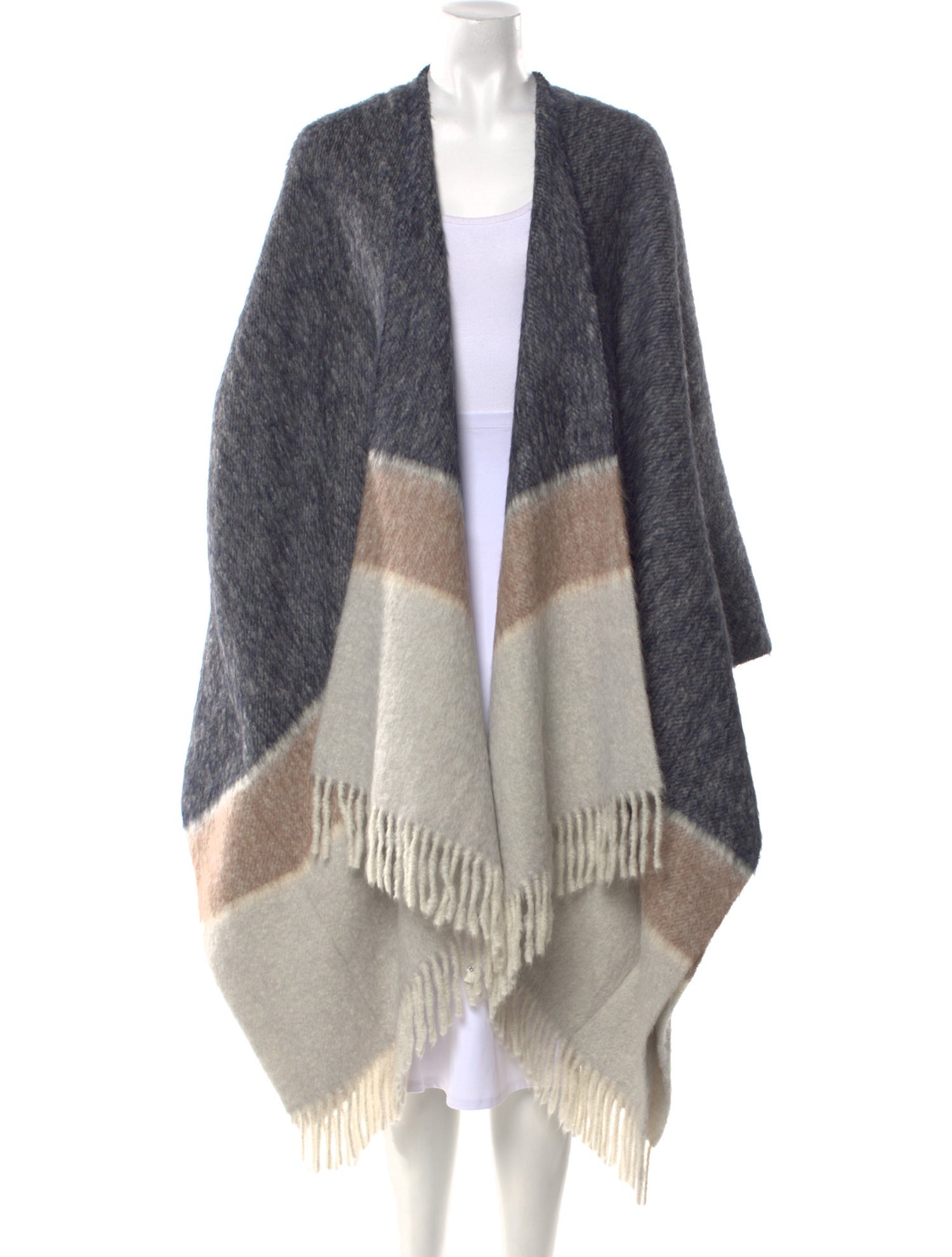 Brunello Cucinelli Colorblock Pattern Open Front Sweater w/ Tags