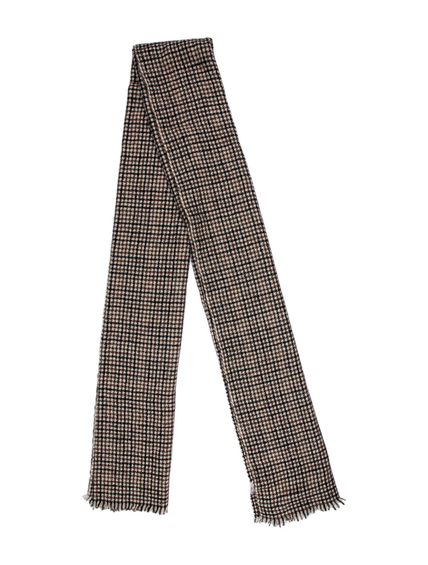 Brunello Cucinelli Cashmere Houndstooth Print Scarf