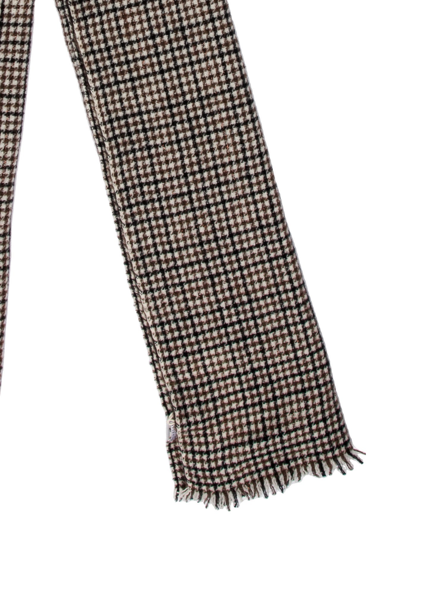 Brunello Cucinelli Cashmere Houndstooth Print Scarf