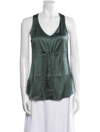 Brunello Cucinelli Silk Scoop Neck Top