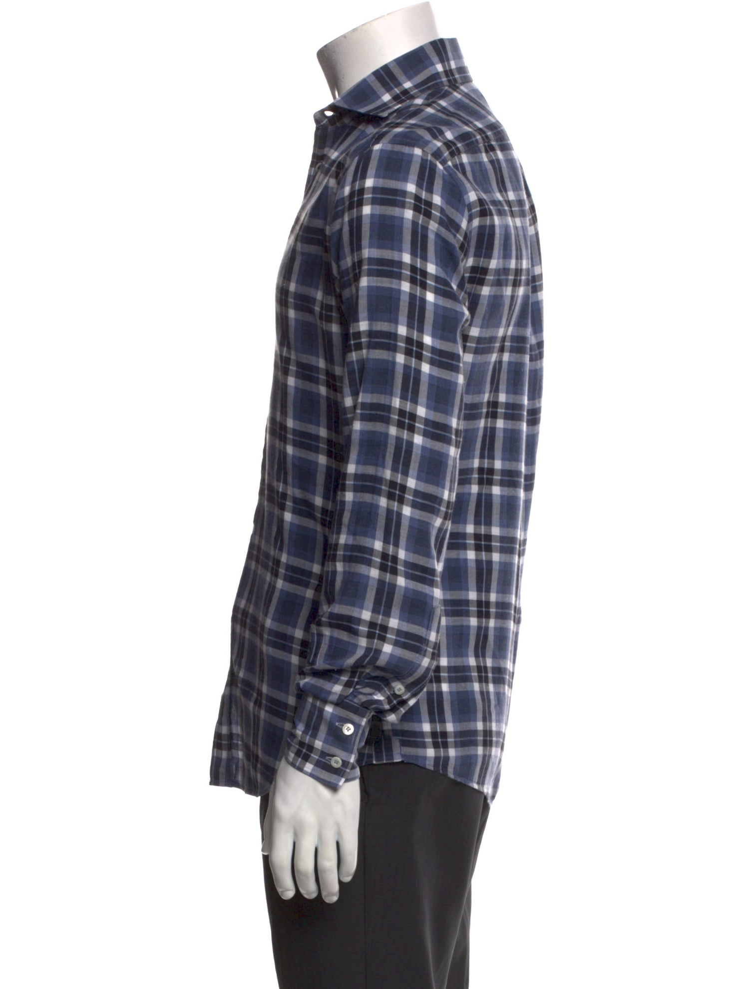 Brunello Cucinelli Plaid Print Long Sleeve Shirt