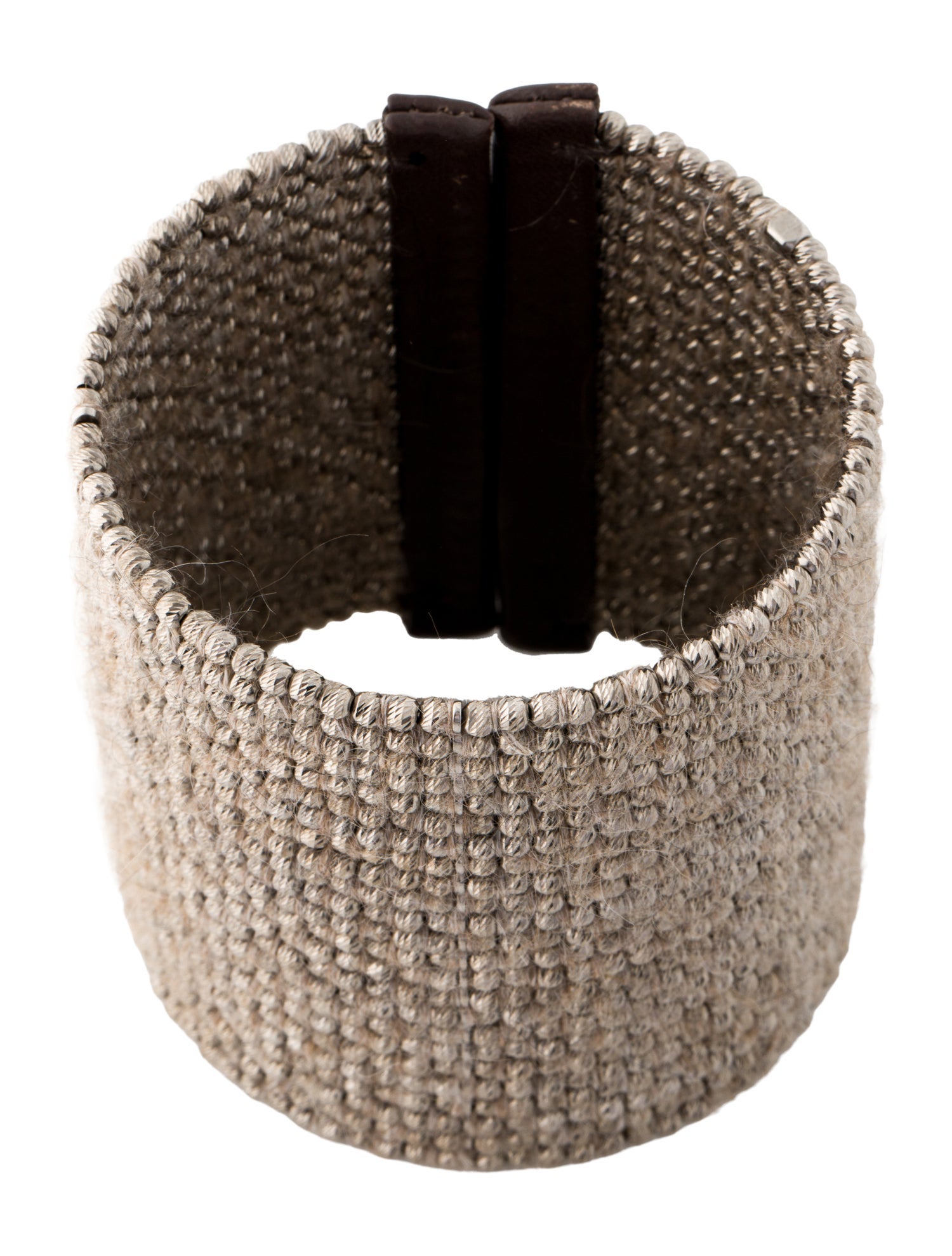 Brunello Cucinelli Leather & Mohair Cuff Bracelet