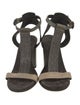 Brunello Cucinelli Monili Suede T-Strap Sandals
