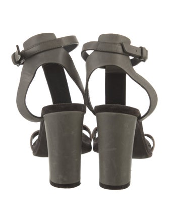 Brunello Cucinelli Monili Suede T-Strap Sandals