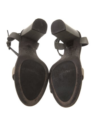 Brunello Cucinelli Monili Suede T-Strap Sandals