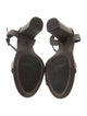 Brunello Cucinelli Monili Suede T-Strap Sandals