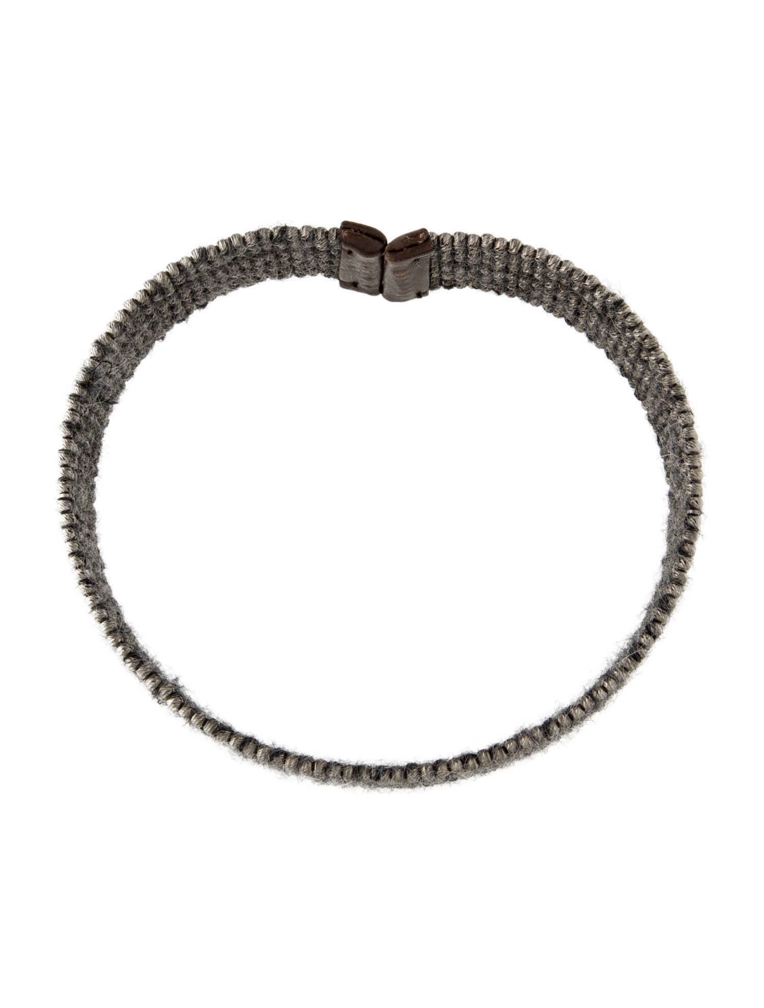 Brunello Cucinelli Leather & Mohair Beaded Choker Necklace