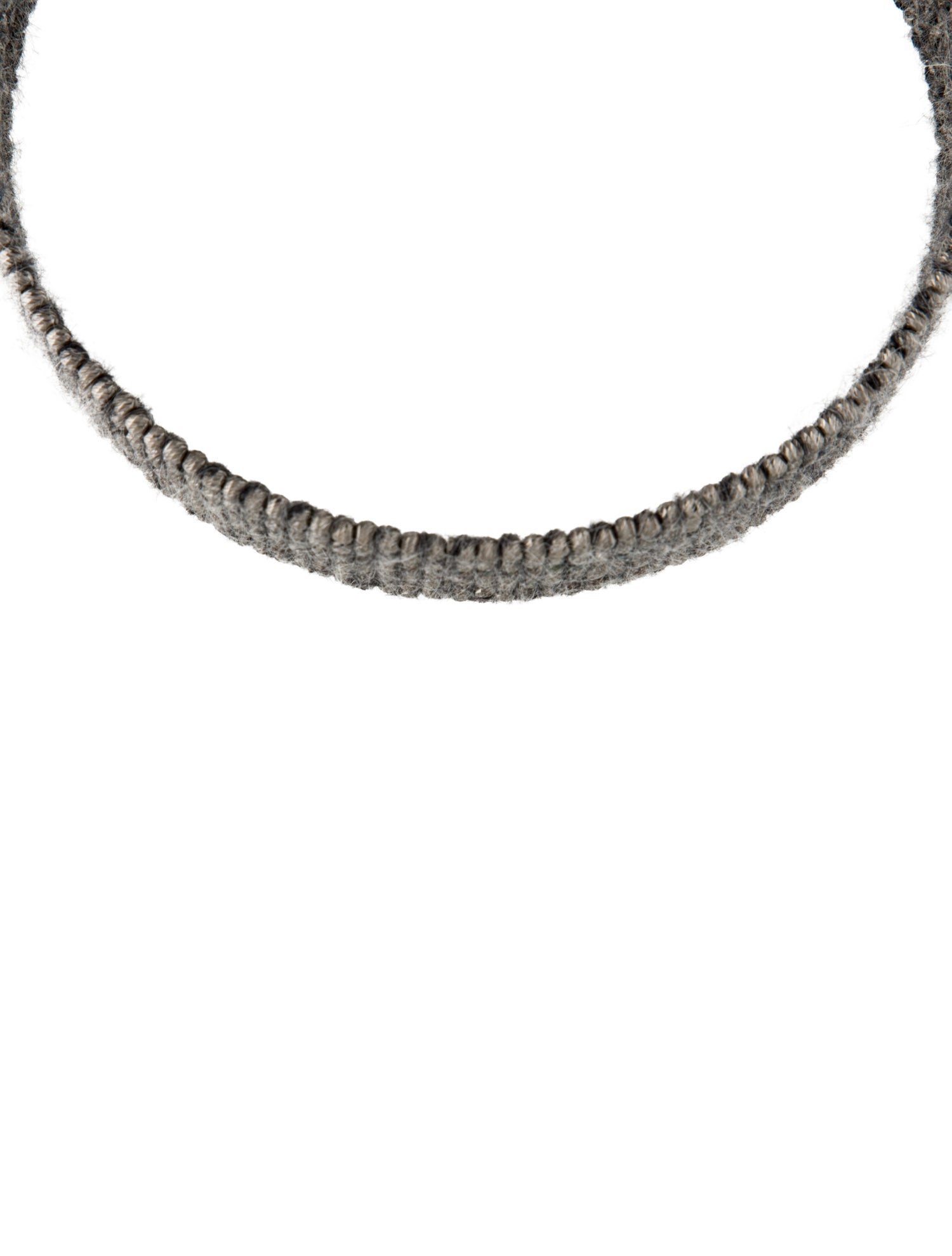 Brunello Cucinelli Leather & Mohair Beaded Choker Necklace